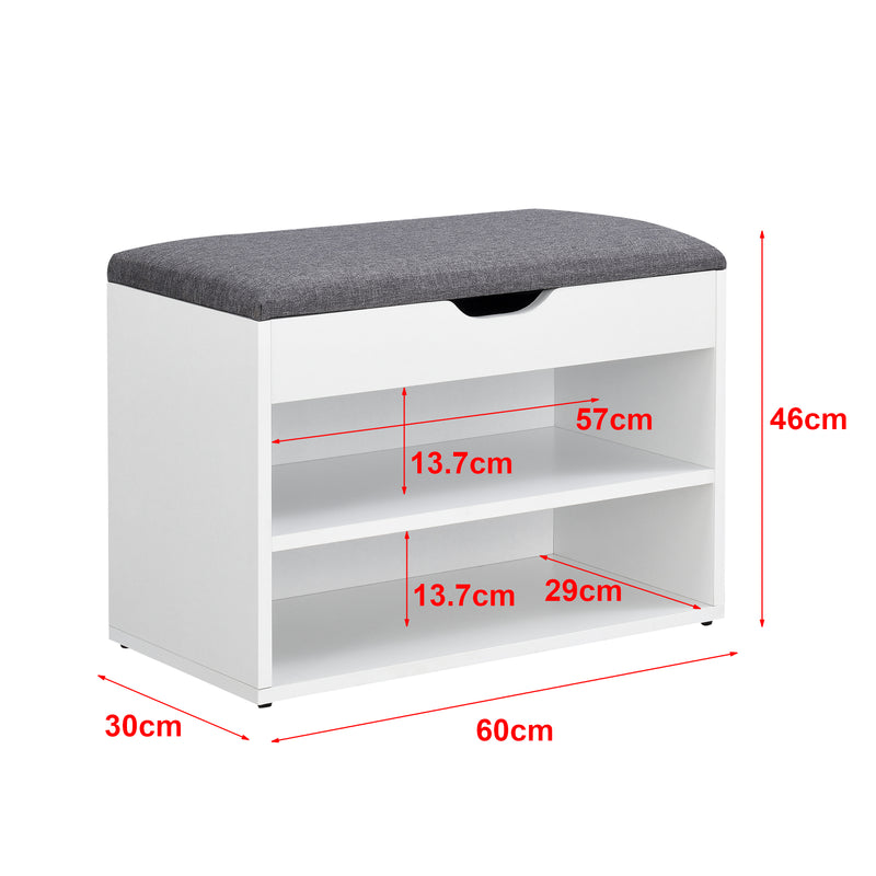 Szkic wymiarowy Ławka na buty Gentofte 60x30x46cm w różnych kolorach en.casa
