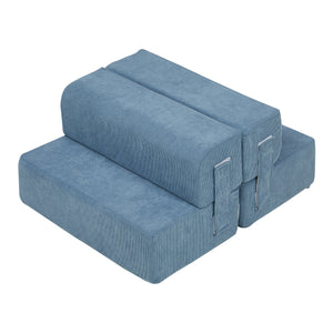 Schody dla zwierząt Joelerhatra 4-częściowe 45x50x45 cm Cord Blue [en.casa]