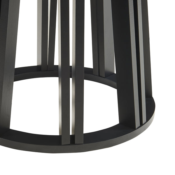 Stolik boczny Burgess 51xØ51 cm czarny/orzechowy [en.casa]