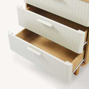 Komoda Ferrersp z 3 szufladami 70x60x40 cm dąb/kolory piasku [en.casa]