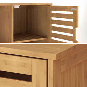 Szafka boczna Hakseri 2-częściowa 87x99x33 cm bambus naturalny [en.casa]