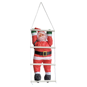 [en.casa]® Mikołaj na drabinie dekoracja świąteczna 90 cm