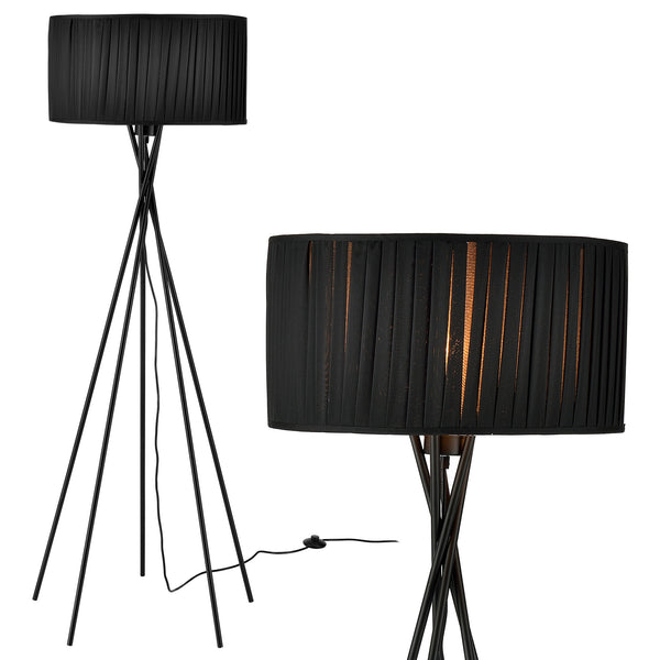 [lux.pro]® Lampa stojąca - Black Mikado 1 x E 27 - 60W - czarna
