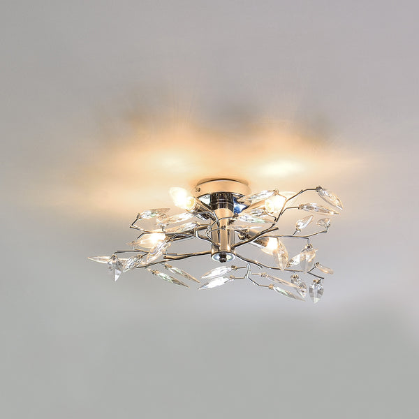 [lux.pro]® Stylowa lampa sufitowa - Kira - chromowana / srebrna
