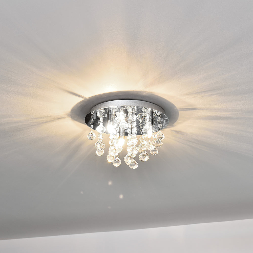 Lampa sufitowa Trio 3x G9 z kryształkami sztucznymi Ø28x20 cm kolor chrom/srebrny - premiumXL
