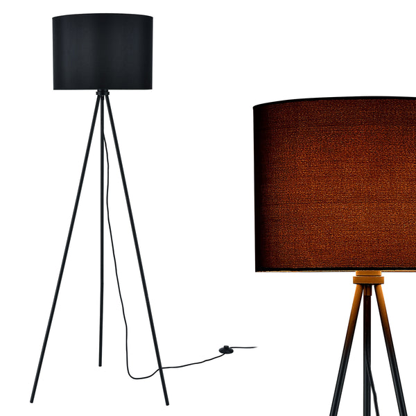 [lux.pro]® Lampa stojąca - trójkąt 1 x E27 - 40W - czarna