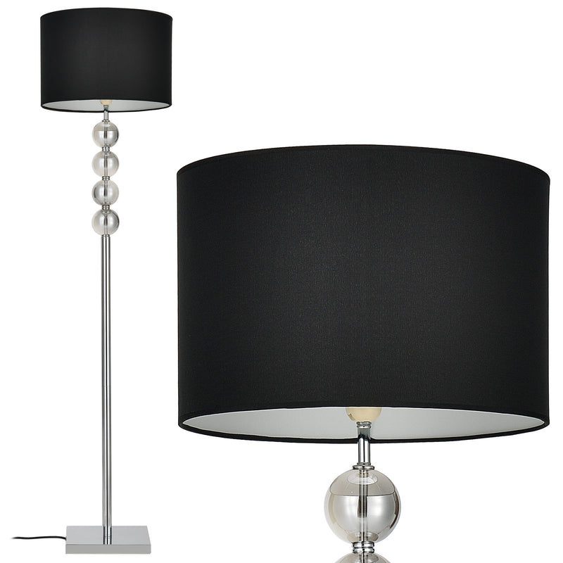 Szkic wymiarowy [lux.pro]® Lampa stojąca - Spheridern 1 x E 27 - 60W - chrom/czarna