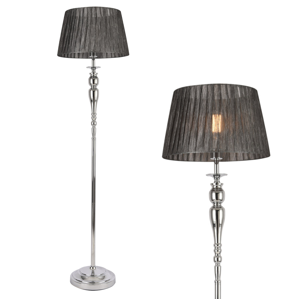 Lampa stojąca Lingen 151 cm E27 60W metal chrom/szary lux.pro - premiumXL