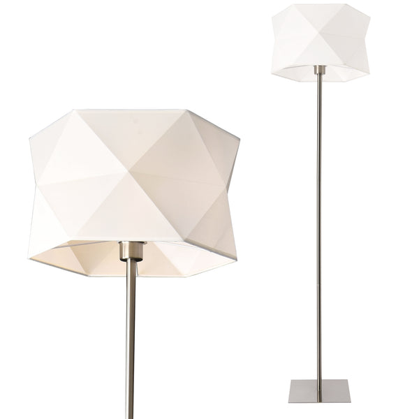 Lampa podłogowa Narwa 152 cm E27 60W metal chrom/biały lux.pro