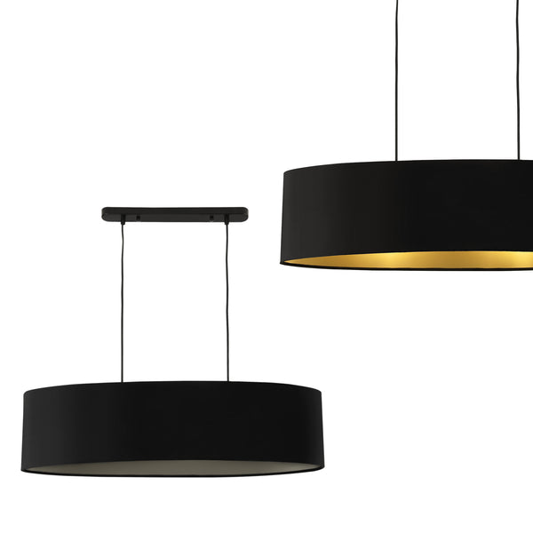 Lampa wisząca Westerbork 2 żarówki E27 tkanina czarna lux.pro