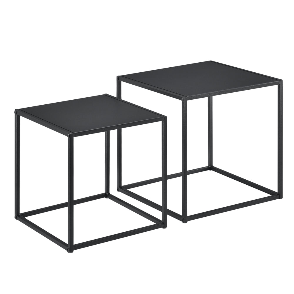 Stolik boczny Morsum zestaw 2 industrialny design czarny [en.casa]