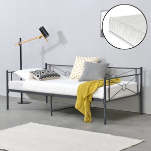 Łóżko metalowe Alvesta 90x200 cm z materacem z zimnej pianki w różnych kolorach Colours en.casa