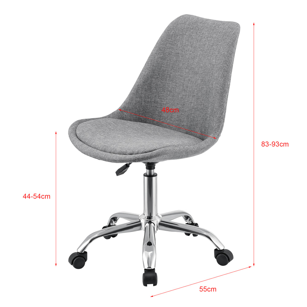 Krzesło biurowe Atherton 83 - 93x48x55 cm jasnoszare [en.casa] - premiumXL