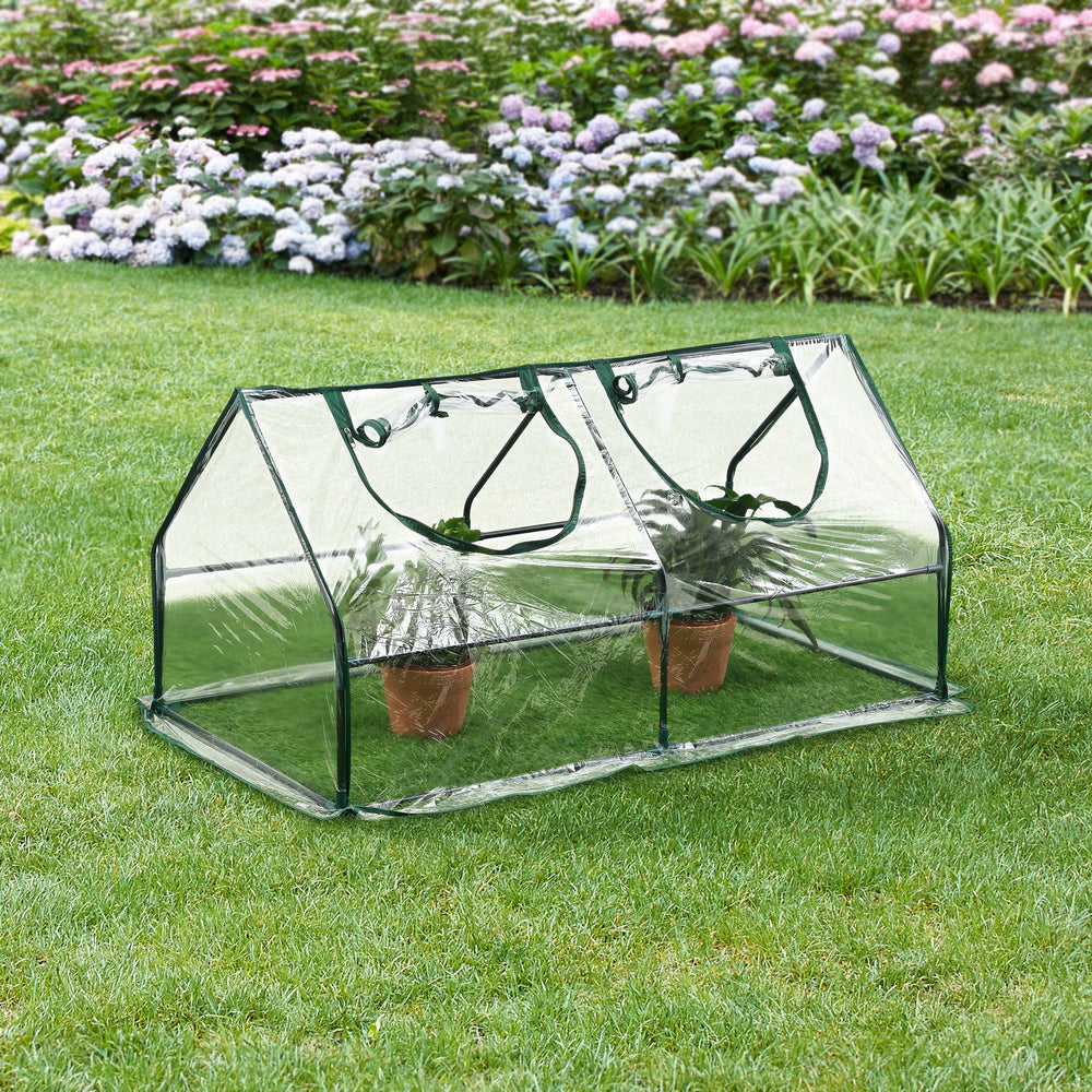 Mini szklarnia Laubach 120x60x60cm Przezroczysta folia PVC [en.casa] - premiumXL