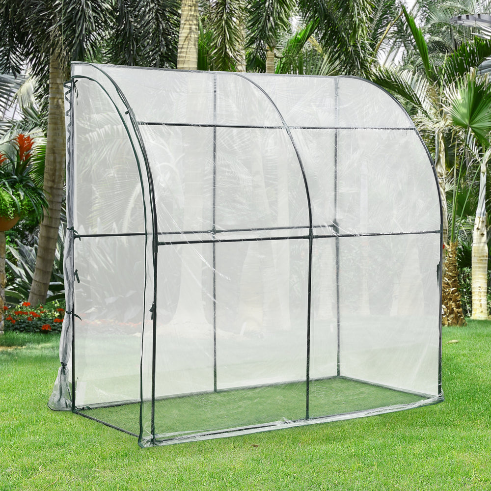 Szklarnia ścienna Juta 100x200x215cm Folia PVC Przezroczysta [en.casa]