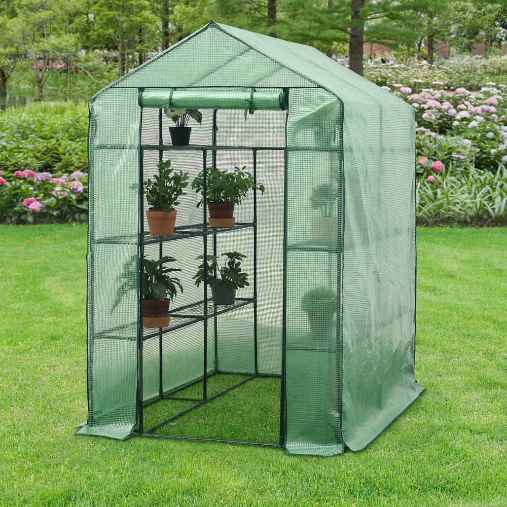Szklarnia Vale z półkami 120x170x194cm zielona [en.casa] - premiumXL