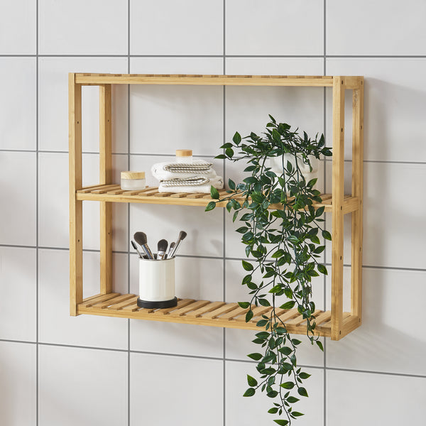 Półka bambusowa Örnsköldsvik 60x15x54cm naturalne drewno [en.casa]
