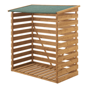 Wiata na drewno opałowe 123x116x64cm naturalne drewno jodłowe [en.casa]