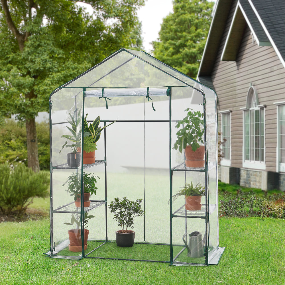Szklarnia Hoorn z półkami 140x73x195cm Przezroczysta [en.casa] - premiumXL