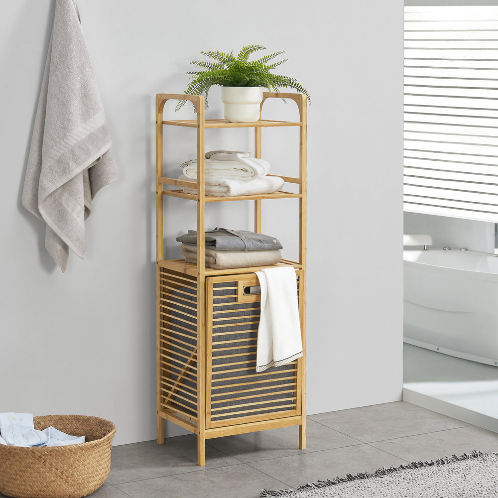 Regał na pranie z bambusa Tidaholm 118x39,5x30,5cm [en.casa] - premiumXL