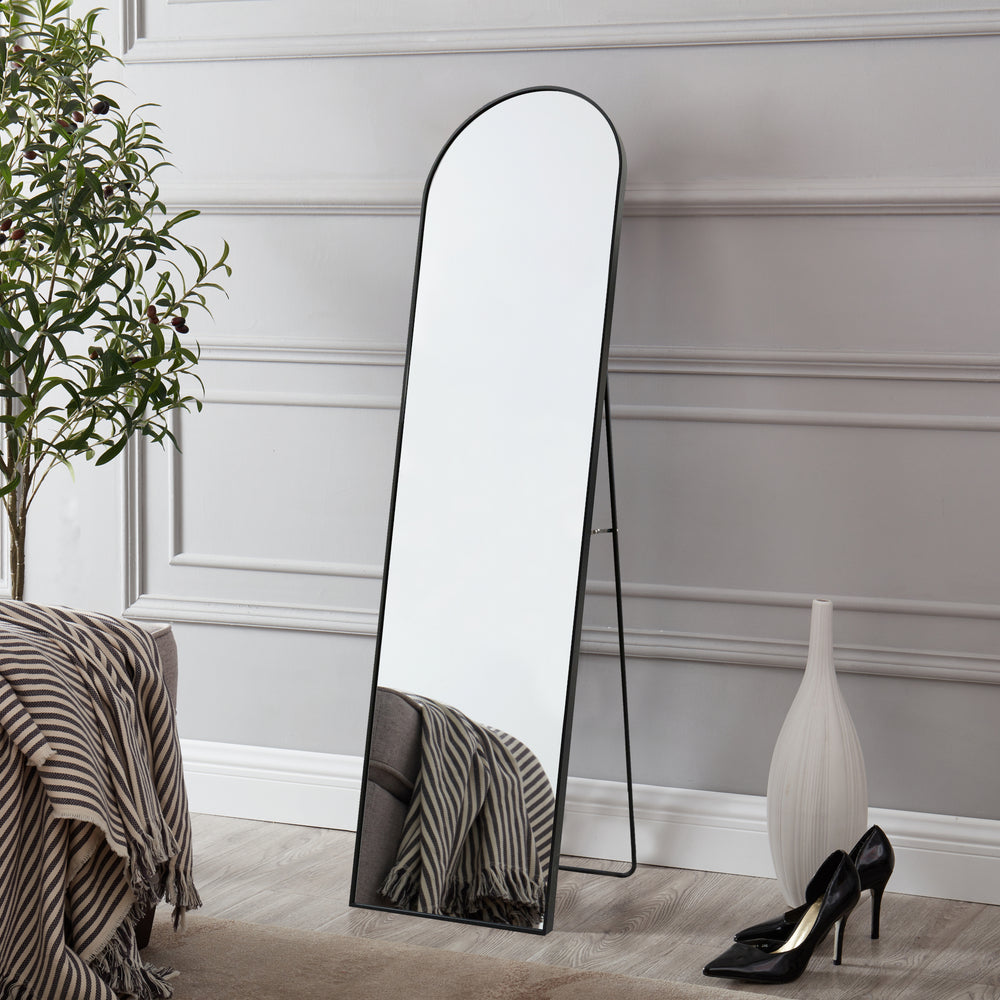Lustro stojące Bugnara 160x40cm odchylane Czarny [en.casa] - premiumXL