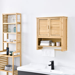 Szafka łazienkowa Tyresö szafka wisząca bambus 66 x 62 x 20 cm [en.casa]