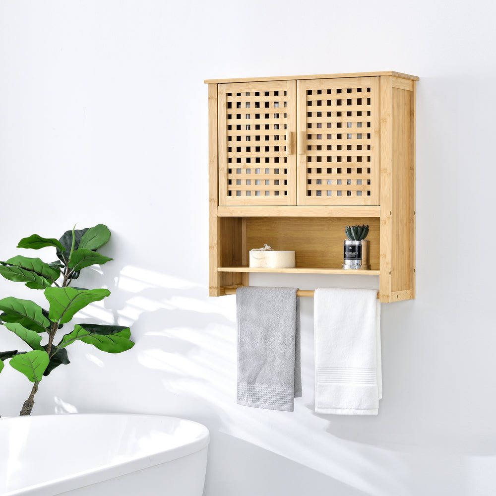 Szafka łazienkowa Borlänge szafka wisząca bambus 66 x 62 x 20 cm [en.casa] - premiumXL