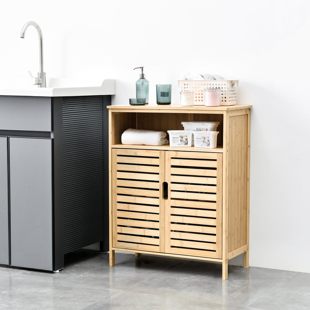 Szafka łazienkowa z bambusa Eslöv 81x65,5x31 cm [en.casa] - premiumXL