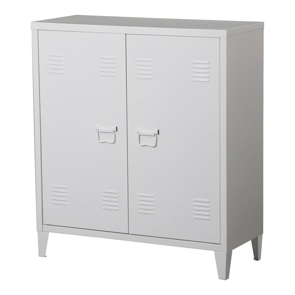 Szafka metalowa Oripää 90x80x33 cm biała [en.casa]