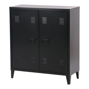 Metalowa szafka Oripää 90x80x33 cm czarna [en.casa]