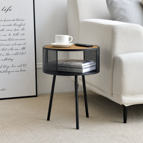 Stolik pomocniczy Bjørnsund okrągły 34 cm szerokości [en.casa] - premiumXL