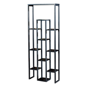 Półka na rośliny Blaavandshuk 150 x 60 x 19 cm czarny / marmurowy wygląd [en.casa]