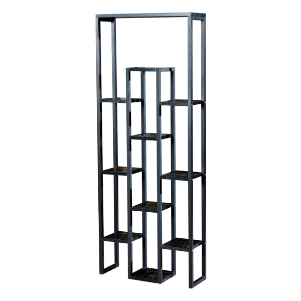 Półka na rośliny Blaavandshuk 150 x 60 x 19 cm czarny / marmurowy wygląd [en.casa]