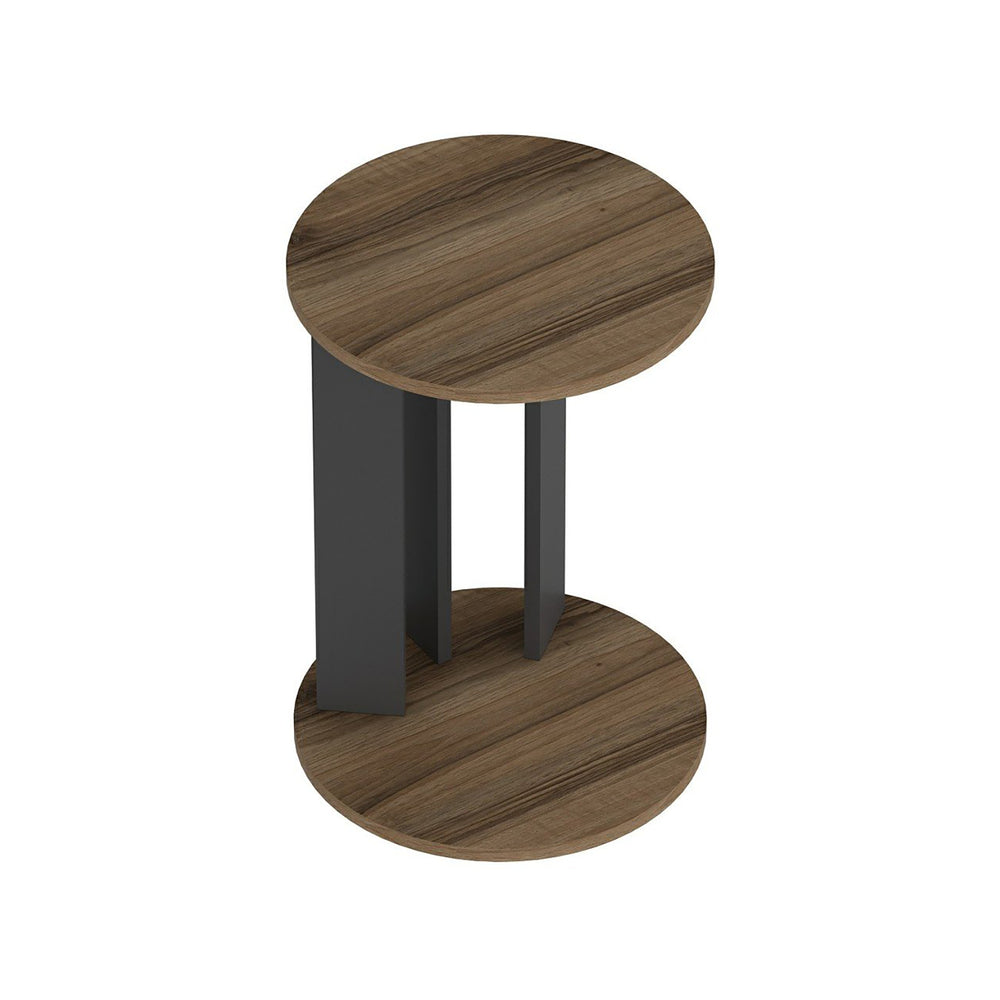 Stolik pomocniczy Frederiksberg 64x34 cm w kolorze orzecha / antracyt [en.casa] - premiumXL