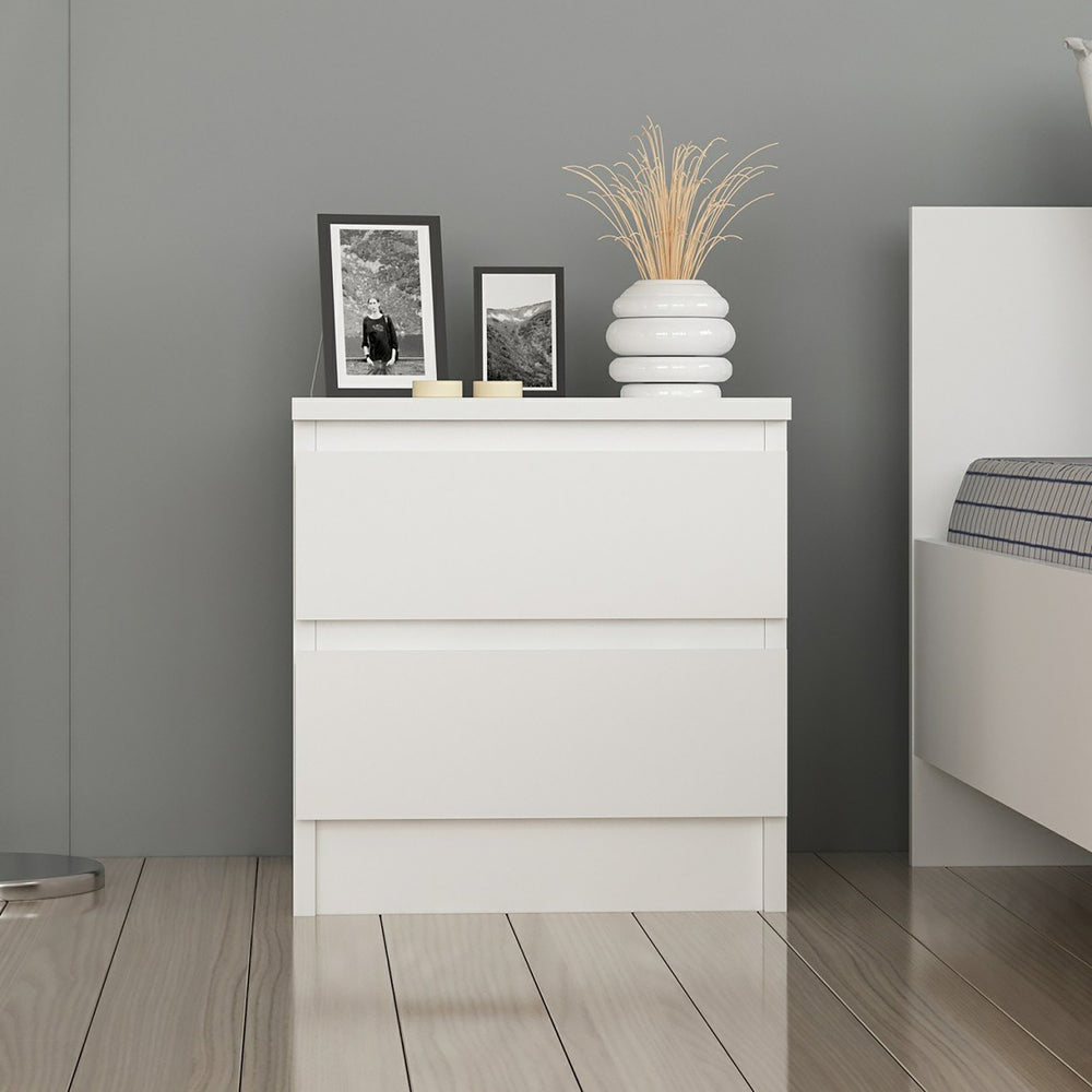 Stolik nocny Fuglebjerg 42x40x37 cm biały [en.casa] - premiumXL