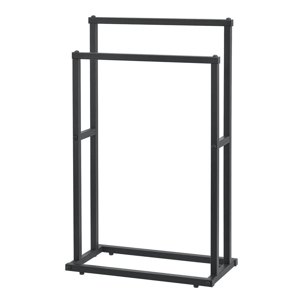 Wieszak na ręczniki z 2 drążkami 78 x 48 x 24 cm czarny [en.casa] - premiumXL