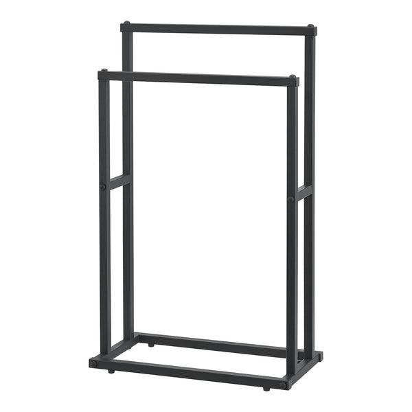 Wieszak na ręczniki z 2 drążkami 78 x 48 x 24 cm czarny [en.casa]