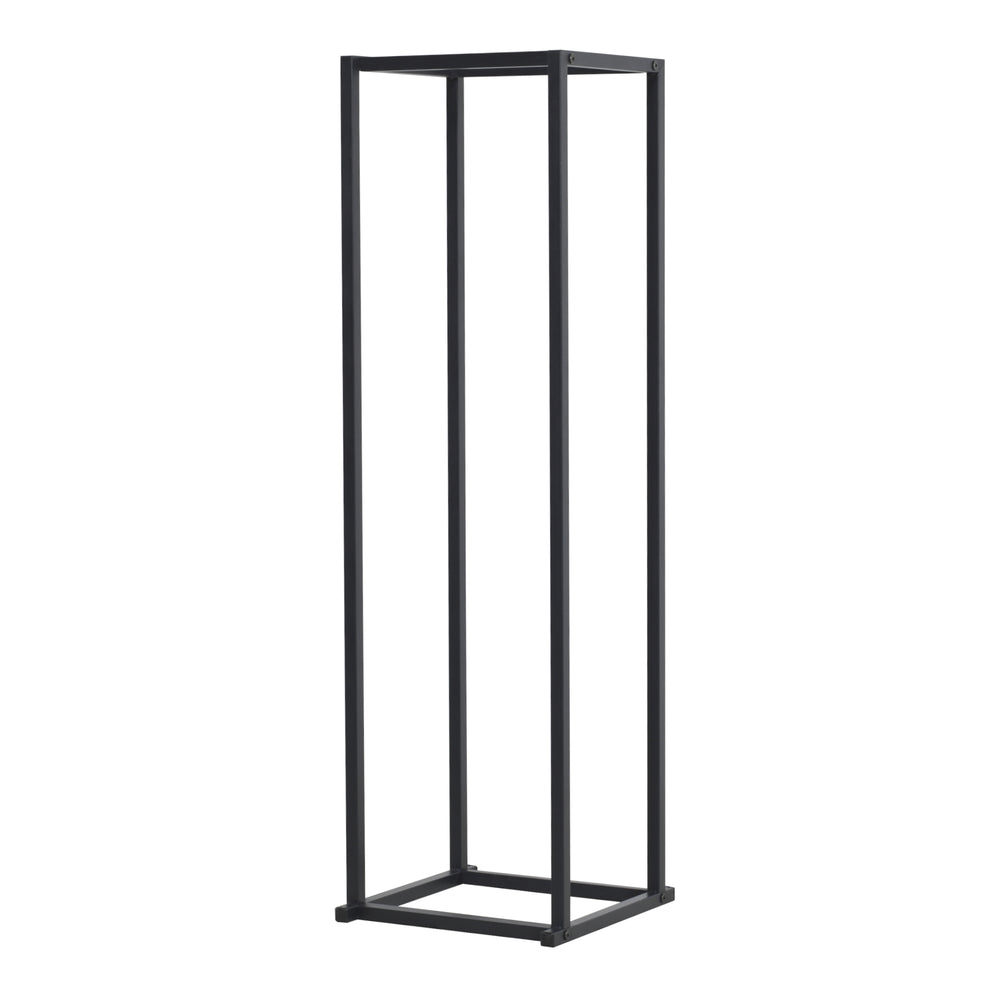 Regał na drewno kominkowe Tibro stal 35x35x120 cm czarny [en.casa] - premiumXL