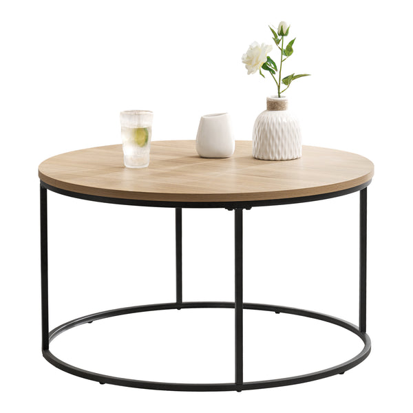 Stolik kawowy Kuhmoinen 45xØ80 cm czarny [en.casa]