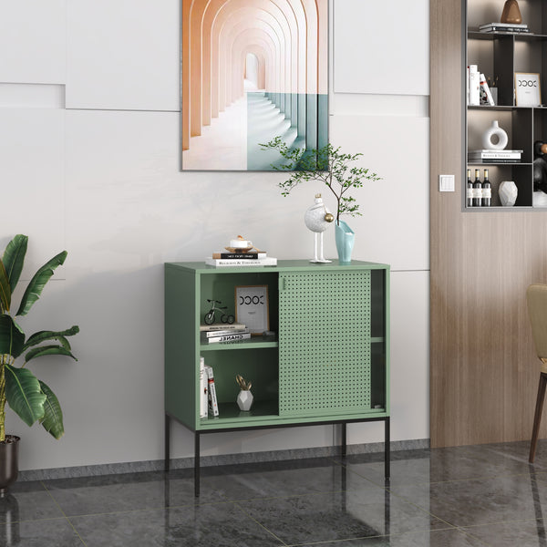 Kredens Eidsvoll 80x45x85cm zielony [en.casa]