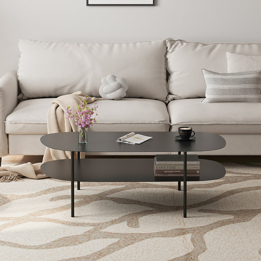Stolik kawowy Enebakk 112x62x40,5cm czarny, matowy [en.casa] - premiumXL
