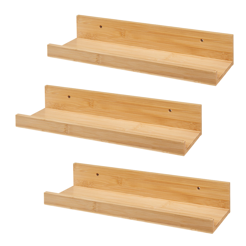 Zestaw półek ściennych Gildeskål 3 sztuki 40x13x7cm bambus [en.casa] - premiumXL