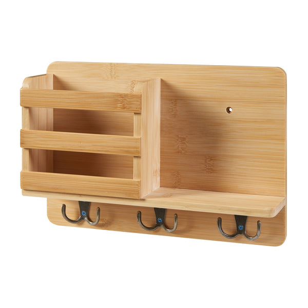 Półka ścienna Giske 33x8x22 cm bambus [en.casa]