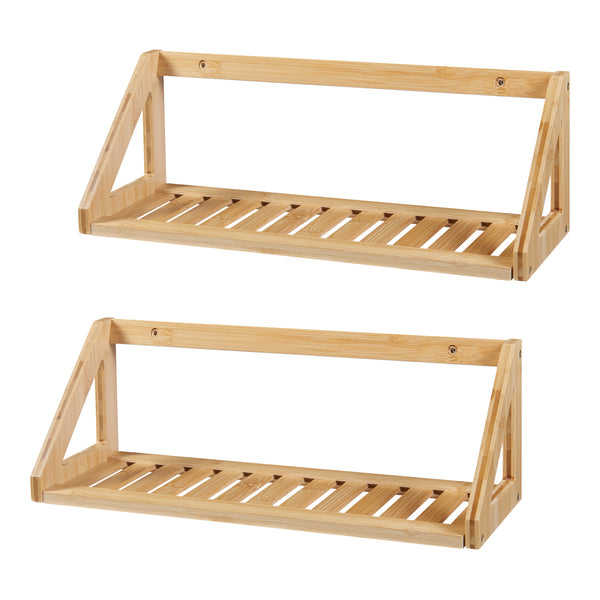 Zestaw półek ściennych Gjerdrum zestaw 2 43x15x15cm bambus [en.casa]