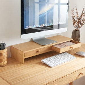 Stojak na monitor Hallstahammar 56x18x95 cm bambus [en.casa]