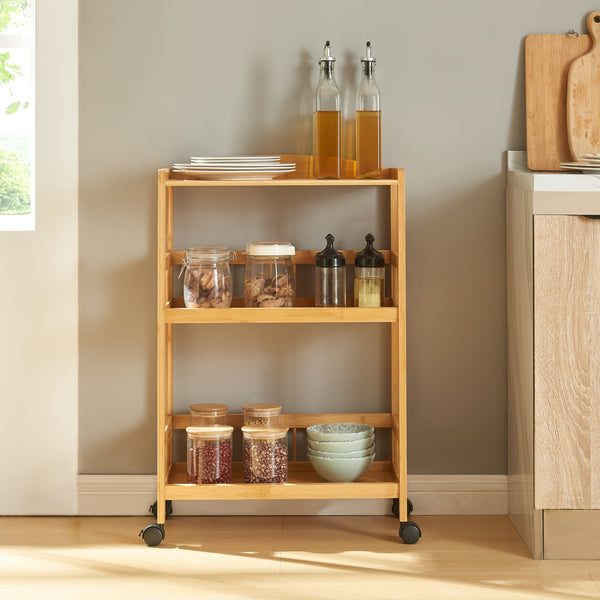 Wózek do serwowania Huddinge 80x53x30 cm bambus [en.casa]