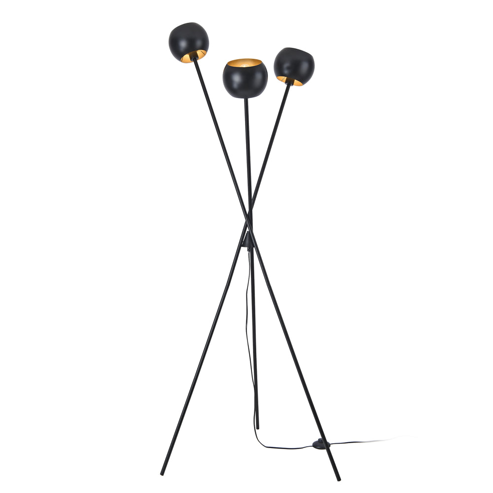 Lampa stojąca Nykvarn 3-płomienna czarna / złota [lux.pro] - premiumXL