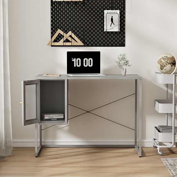 Biurko stalowe Sund 75x100x50 cm szare [en.casa]