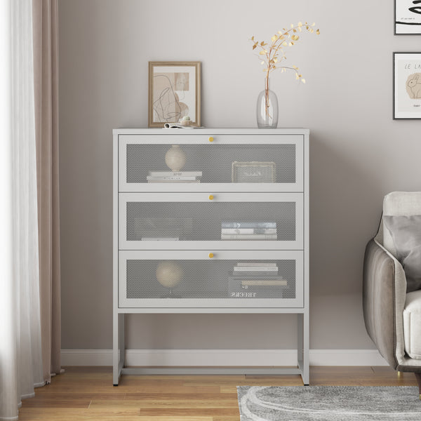 Szafka biurowa Sund z 3 szufladami 105x80x40 cm Szara [en.casa]