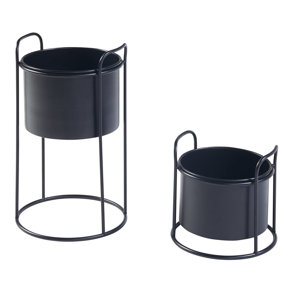 Stojaki na rośliny Osen zestaw 2 sztuk metal czarny [en.casa] - premiumXL